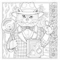 Cat coloring page Royalty Free Stock Photo